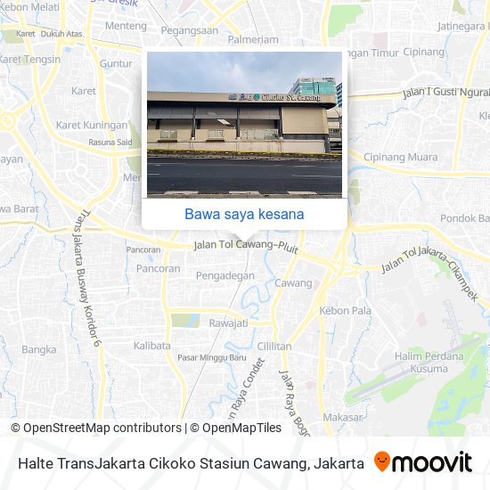 Peta Halte TransJakarta Cikoko Stasiun Cawang