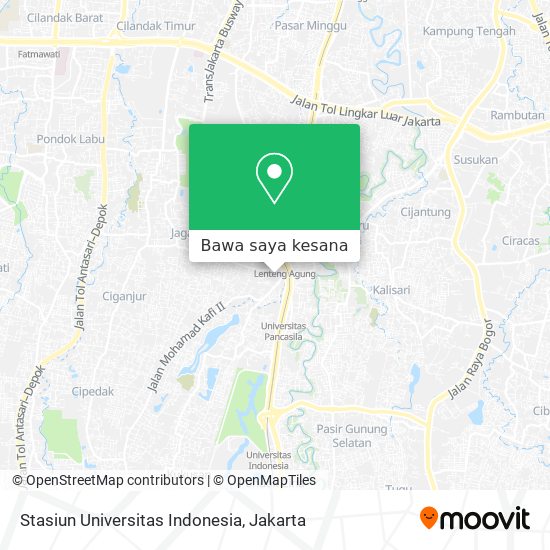 Peta Stasiun Universitas Indonesia