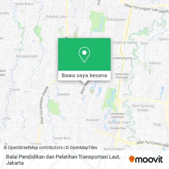 Peta Balai Pendidikan dan Pelatihan Transportasi Laut