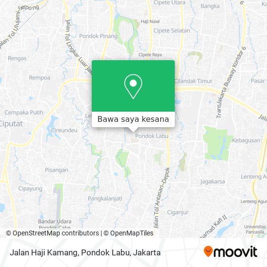 Peta Jalan Haji Kamang, Pondok Labu