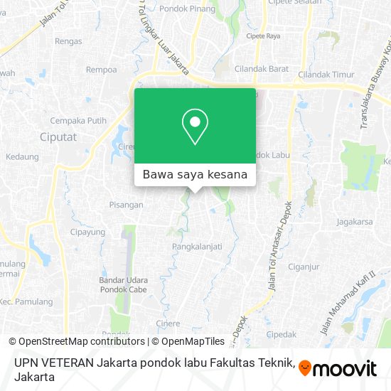 Peta UPN VETERAN Jakarta pondok labu Fakultas Teknik