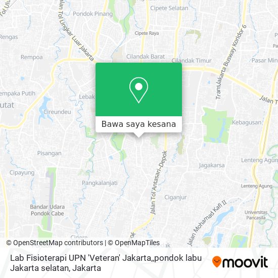 Peta Lab Fisioterapi UPN 'Veteran' Jakarta,,pondok labu Jakarta selatan