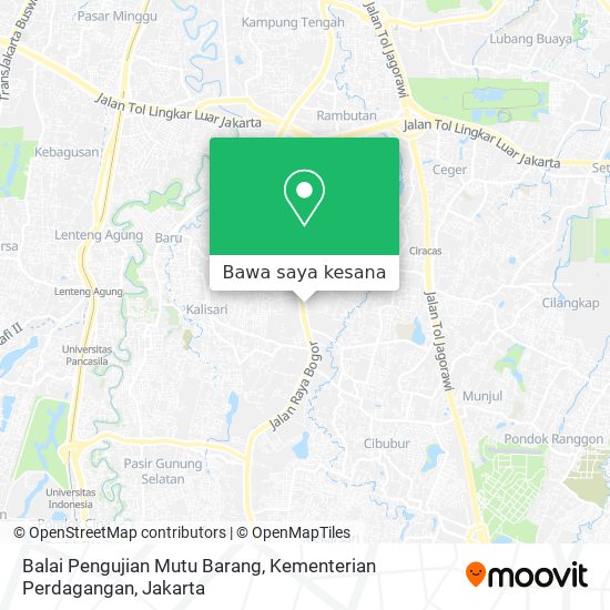 Peta Balai Pengujian Mutu Barang, Kementerian Perdagangan