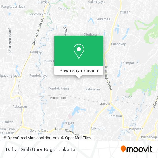 Peta Daftar Grab Uber Bogor
