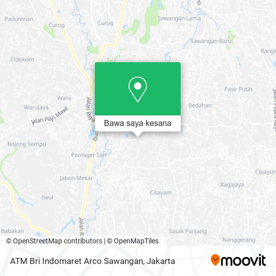 Peta ATM Bri Indomaret Arco Sawangan