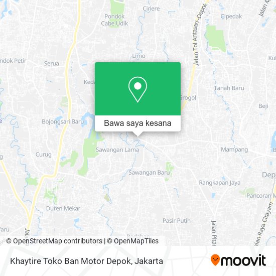 Peta Khaytire Toko Ban Motor Depok