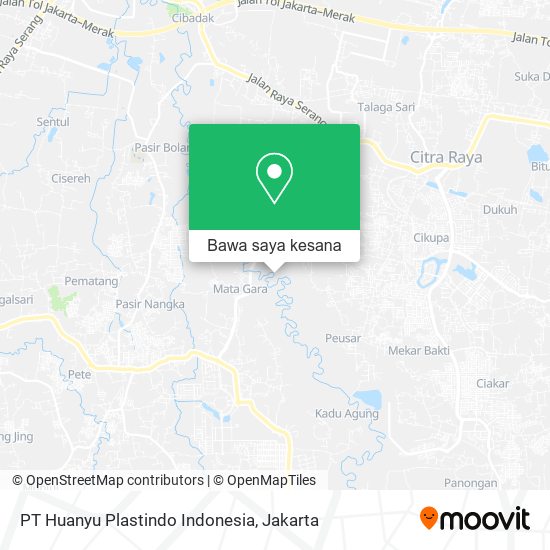 Peta PT Huanyu Plastindo Indonesia