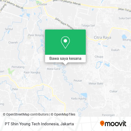 Peta PT Shin Young Tech Indonesia