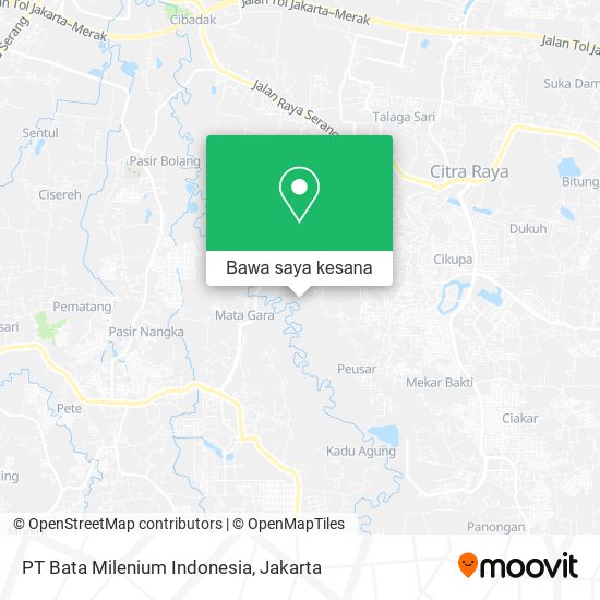 Peta PT Bata Milenium Indonesia