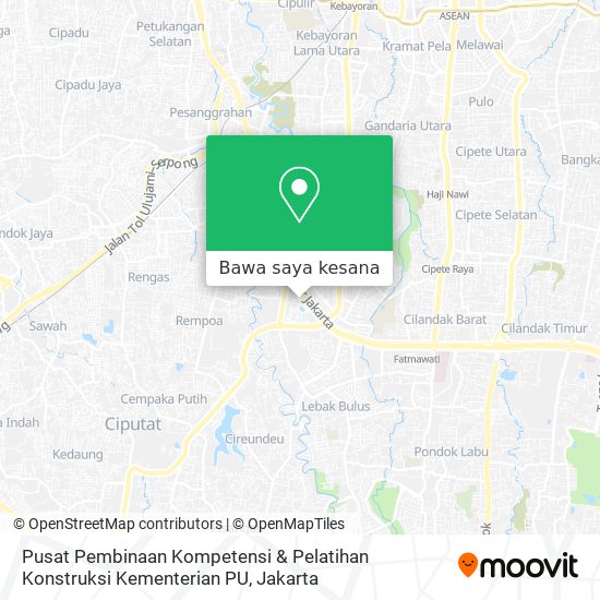 Peta Pusat Pembinaan Kompetensi & Pelatihan Konstruksi Kementerian PU