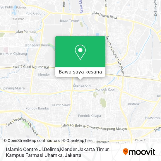 Peta Islamic Centre Jl.Delima,Klender Jakarta Timur Kampus Farmasi Uhamka