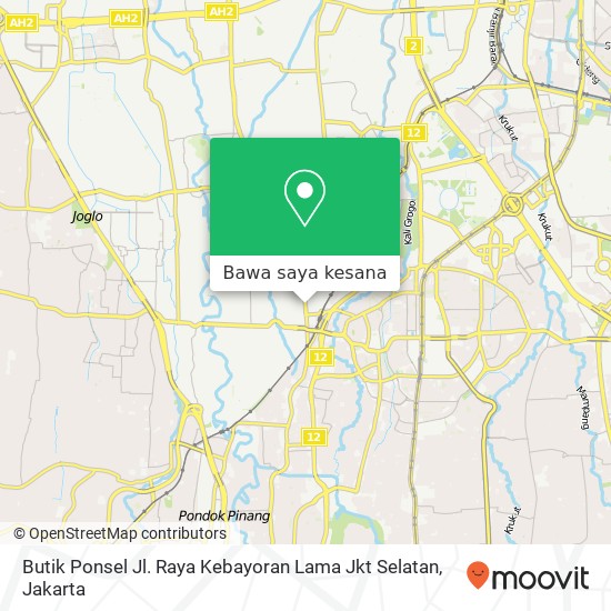 Peta Butik Ponsel Jl. Raya Kebayoran Lama Jkt Selatan