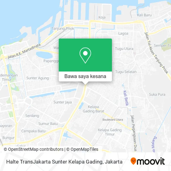 Peta Halte TransJakarta Sunter Kelapa Gading