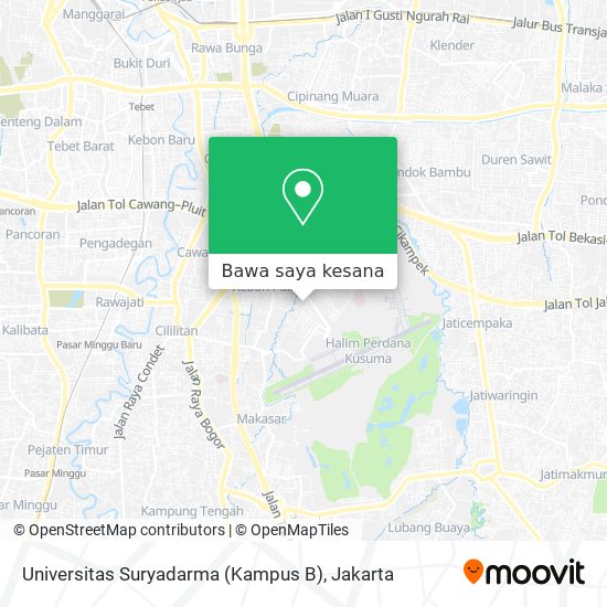 Peta Universitas Suryadarma (Kampus B)