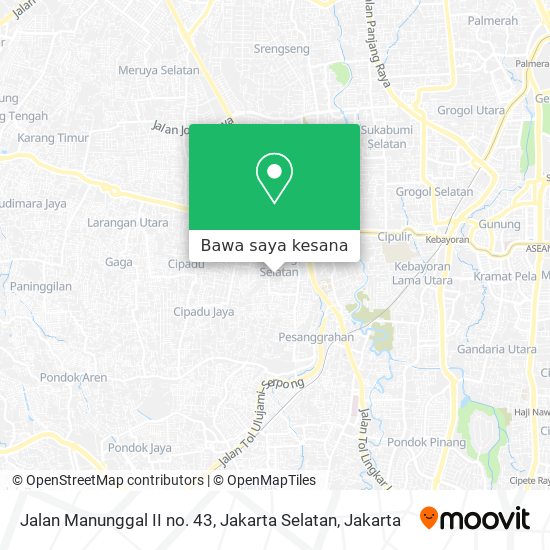 Peta Jalan Manunggal II no. 43, Jakarta Selatan