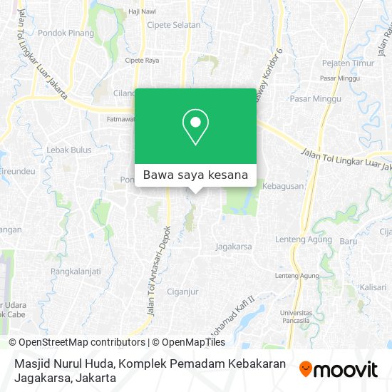 Peta Masjid Nurul Huda, Komplek Pemadam Kebakaran Jagakarsa