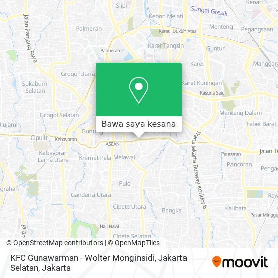 Peta KFC Gunawarman - Wolter Monginsidi, Jakarta Selatan