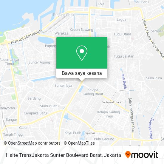 Peta Halte TransJakarta Sunter Boulevard Barat