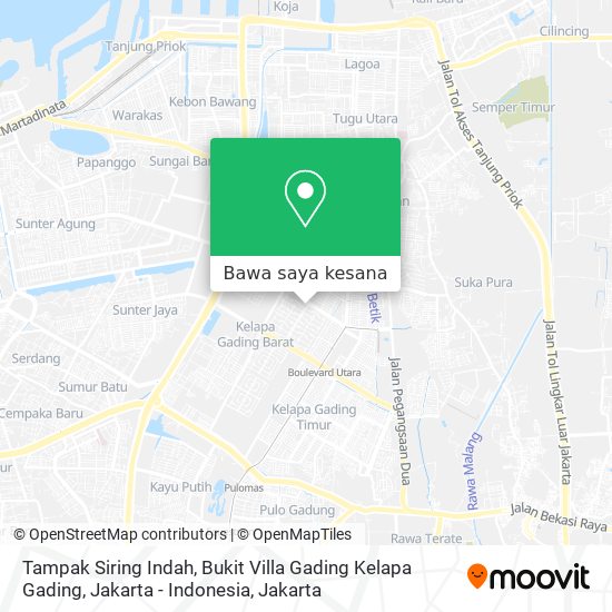 Peta Tampak Siring Indah, Bukit Villa Gading Kelapa Gading, Jakarta - Indonesia