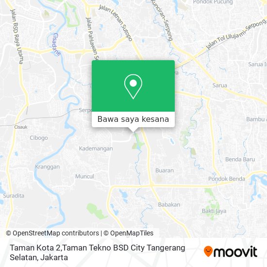 Peta Taman Kota 2,Taman Tekno BSD City Tangerang Selatan