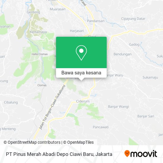 Peta PT Pinus Merah Abadi Depo Ciawi Baru