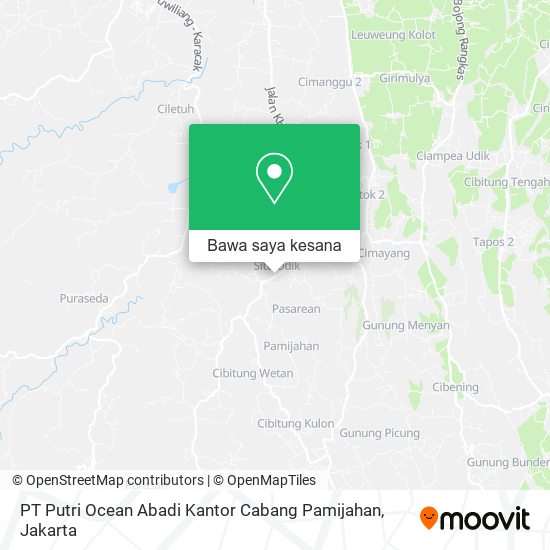 Peta PT Putri Ocean Abadi Kantor Cabang Pamijahan