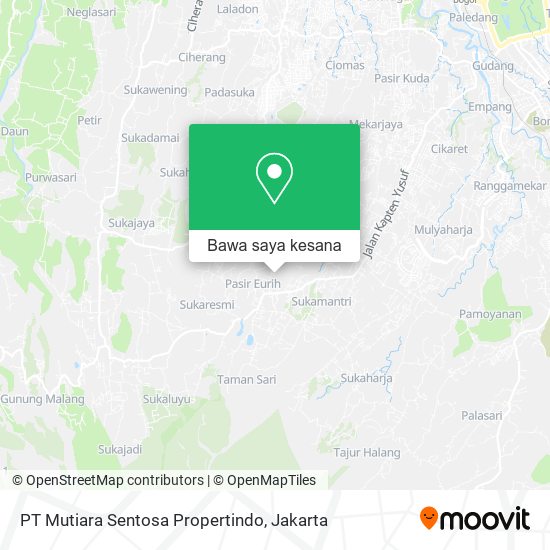 Peta PT Mutiara Sentosa Propertindo