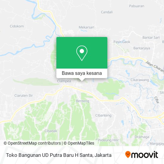 Peta Toko Bangunan UD Putra Baru H Santa