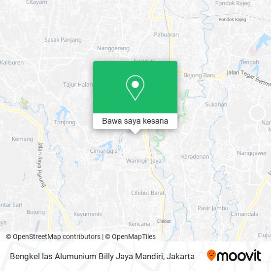 Peta Bengkel las Alumunium Billy Jaya Mandiri