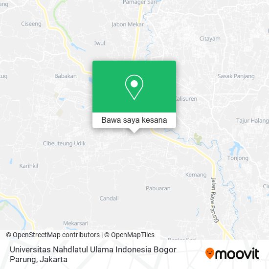 Peta Universitas Nahdlatul Ulama Indonesia Bogor Parung