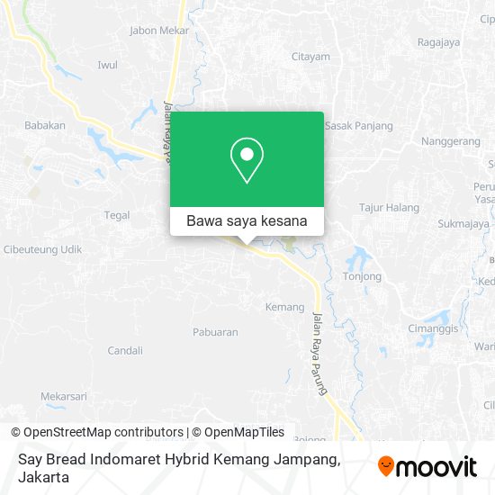 Peta Say Bread Indomaret Hybrid Kemang Jampang