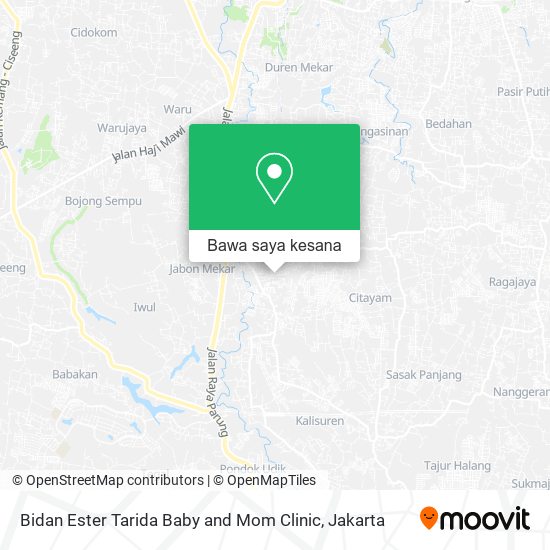 Peta Bidan Ester Tarida Baby and Mom Clinic