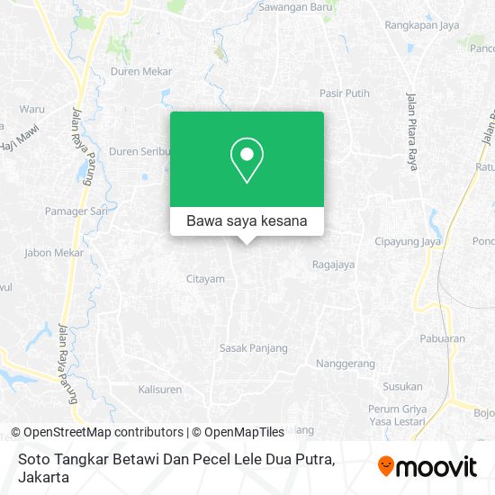 Peta Soto Tangkar Betawi Dan Pecel Lele Dua Putra