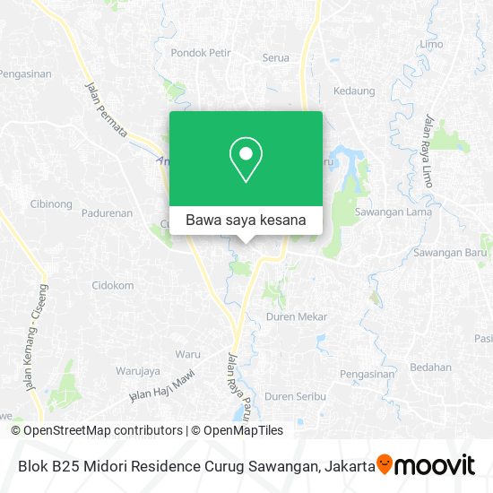 Peta Blok B25 Midori Residence Curug Sawangan