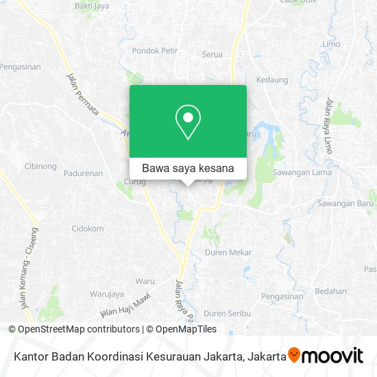 Peta Kantor Badan Koordinasi Kesurauan Jakarta