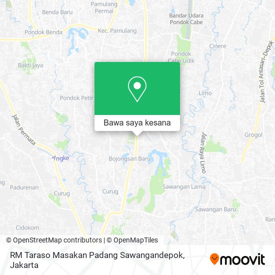 Peta RM Taraso Masakan Padang Sawangandepok