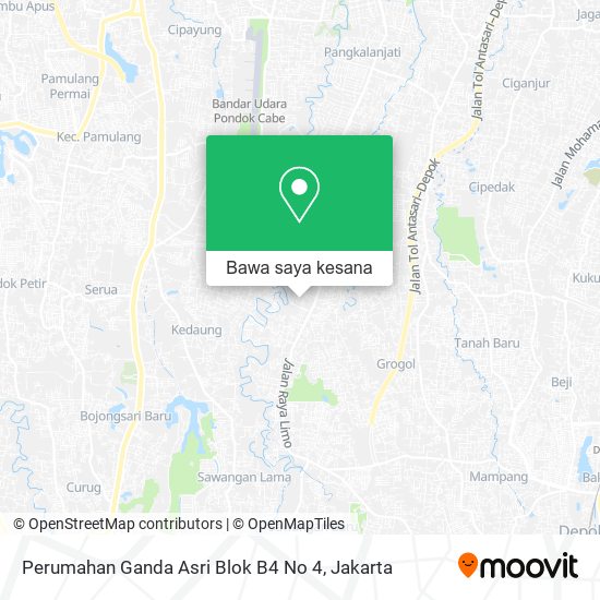 Peta Perumahan Ganda Asri Blok B4 No 4
