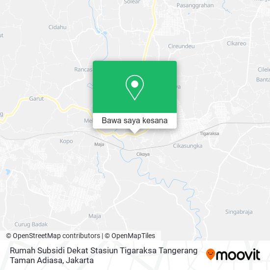 Peta Rumah Subsidi Dekat Stasiun Tigaraksa Tangerang Taman Adiasa