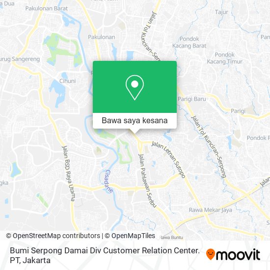Peta Bumi Serpong Damai Div Customer Relation Center. PT