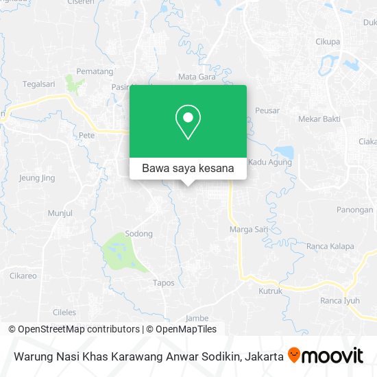 Peta Warung Nasi Khas Karawang Anwar Sodikin