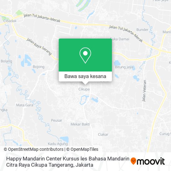 Peta Happy Mandarin Center Kursus les Bahasa Mandarin Citra Raya Cikupa Tangerang