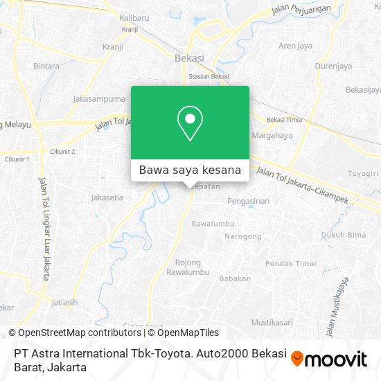 Peta PT Astra International Tbk-Toyota. Auto2000 Bekasi Barat