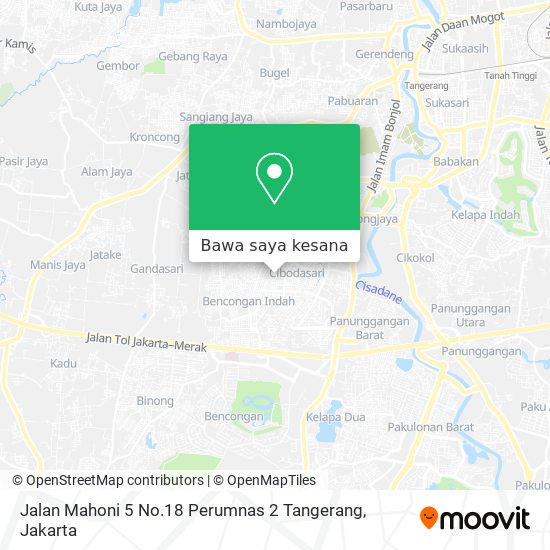 Peta Jalan Mahoni 5 No.18 Perumnas 2 Tangerang