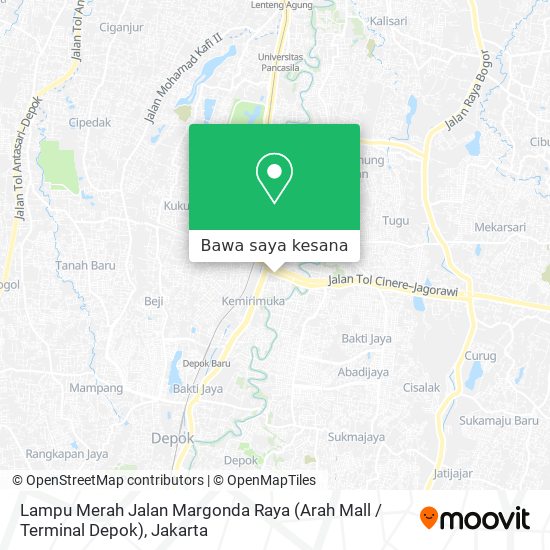 Peta Lampu Merah Jalan Margonda Raya (Arah Mall / Terminal Depok)