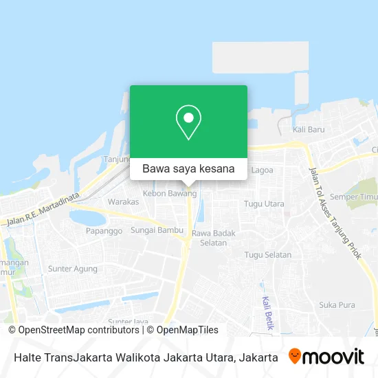 Peta Halte TransJakarta Walikota Jakarta Utara