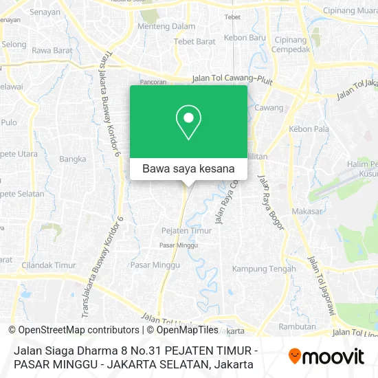Peta Jalan Siaga Dharma 8 No.31 PEJATEN TIMUR - PASAR MINGGU - JAKARTA SELATAN