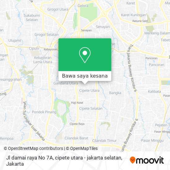 Peta Jl damai raya No 7A, cipete utara - jakarta selatan