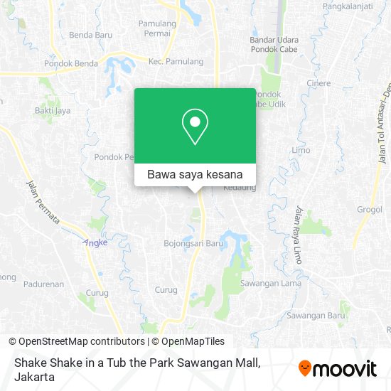 Peta Shake Shake in a Tub the Park Sawangan Mall