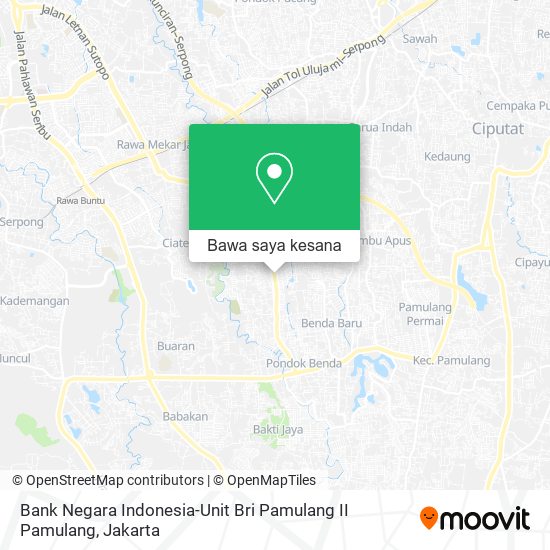 Peta Bank Negara Indonesia-Unit Bri Pamulang II Pamulang