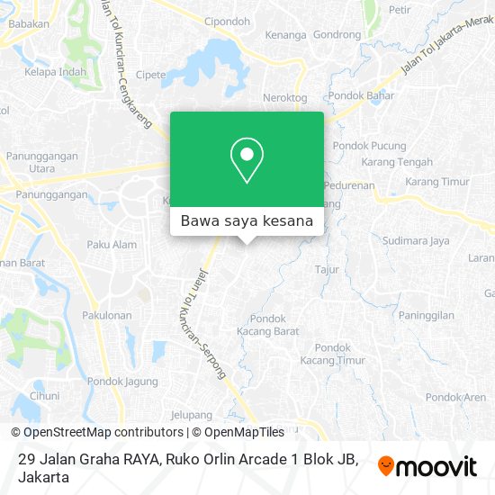 Peta 29 Jalan Graha RAYA, Ruko Orlin Arcade 1 Blok JB